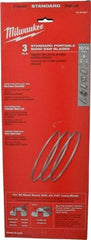 Milwaukee Tool - 3' 8-7/8" Long x 0.02" Thick, 10 to 14 Teeth per Inch, Portable Band Saw Blade - Bi-Metal Blade, High Speed Steel Teeth, Toothed Edge - Apex Tool & Supply