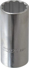 Proto - 1/2" Drive, Deep Hand Socket - 12 Points, 3-1/4" OAL, Chrome Finish - Apex Tool & Supply
