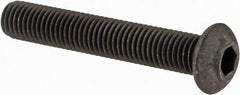 Value Collection - 1/4-28 UNF Hex Socket Drive, Button Screw - Alloy Steel, Black Oxide Finish, Fully Threaded, 1-1/2" Length Under Head - Apex Tool & Supply