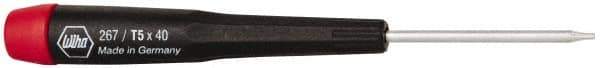 Wiha - T5 Torx Driver - 1-9/16" Blade Length, 4-3/4" OAL, Tapered Handle - Apex Tool & Supply