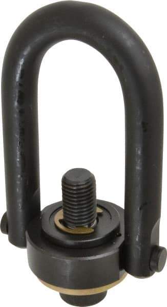 Jergens - 10,000 Lb Load Capacity Safety Engineered Center Pull Hoist Ring - 230 Ft/Lb Torque, 1-8 Thread, Alloy Steel - Apex Tool & Supply