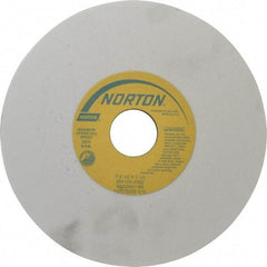 Norton - 7" Diam x 1-1/4" Hole x 1/2" Thick, J Hardness, 100 Grit Surface Grinding Wheel - Aluminum Oxide, Type 1, Fine Grade, 3,600 Max RPM, Vitrified Bond, No Recess - Apex Tool & Supply