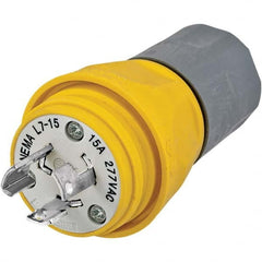 Hubbell Wiring Device-Kellems - 277 VAC 15A NEMA L7-15P Industrial Twist Lock Plug - Apex Tool & Supply