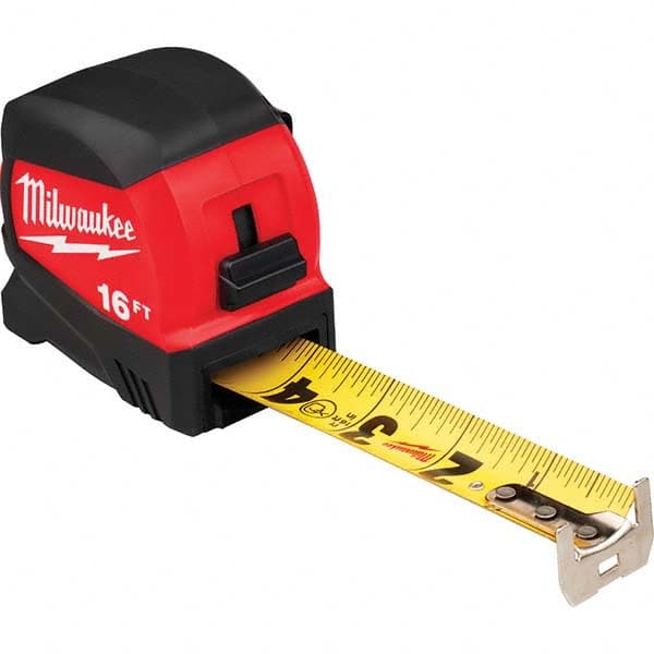 Milwaukee Tool - 16' x 1-3/16" Yellow/Black Blade Tape Measure - Apex Tool & Supply