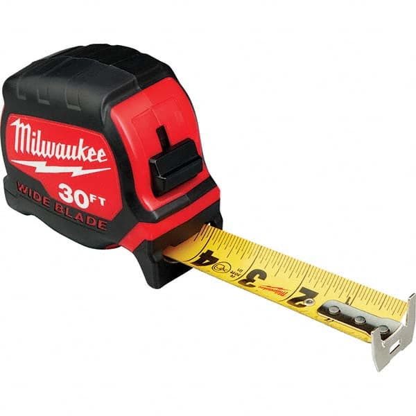 Milwaukee Tool - 30' x 1-5/16" Yellow/Black Blade Tape Measure - Apex Tool & Supply