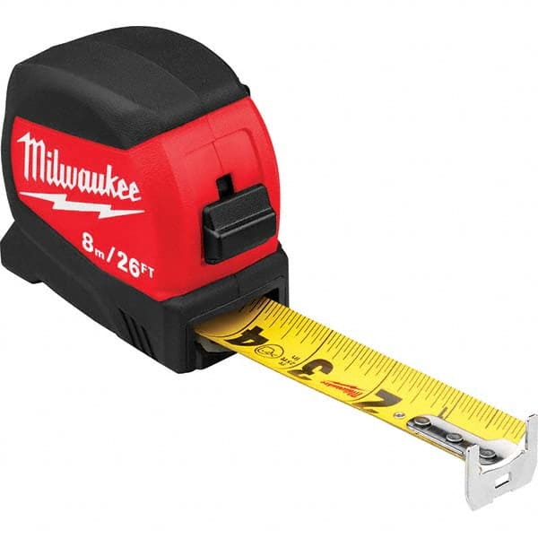 Milwaukee Tool - 26' x 1-3/16" Yellow/Black Blade Tape Measure - Apex Tool & Supply