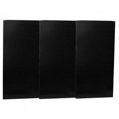 Wall Control - 48" Wide x 32" High Peg Board Storage Board - 3 Panels, Metal, Black - Apex Tool & Supply