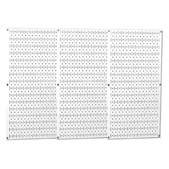 Wall Control - 48" Wide x 32" High Peg Board Storage Board - 3 Panels, Metal, White - Apex Tool & Supply