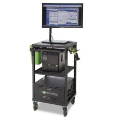 NewCastle Systems - 100 Lb Capacity, 2 Shelf Mobile Computer Workstation - 21-3/4" Wide x 20" Deep x 43" High, Steel - Apex Tool & Supply
