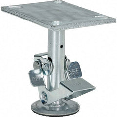 Vestil - 8" Mounting Height, Floor Truck Lock for 6" Diam Caster Wheels - 7" Retracted Clearance - Apex Tool & Supply