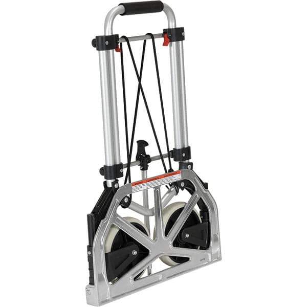Vestil - 275 Lb Capacity 31" OAH Hand Truck - Fold Away Handle, Aluminum, Rubber Wheels - Apex Tool & Supply