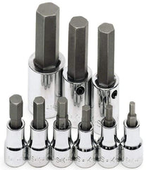 SK - 9 Piece 3/8 & 1/2" Drive Metric Hex Bit Socket Set - 4 to 17mm Hex - Apex Tool & Supply