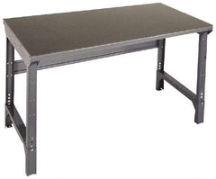 Edsal - 60 Wide x 30" Deep x 29" High, Steel Workbench - Straight Square Edge, Adjustable Height Legs - Apex Tool & Supply