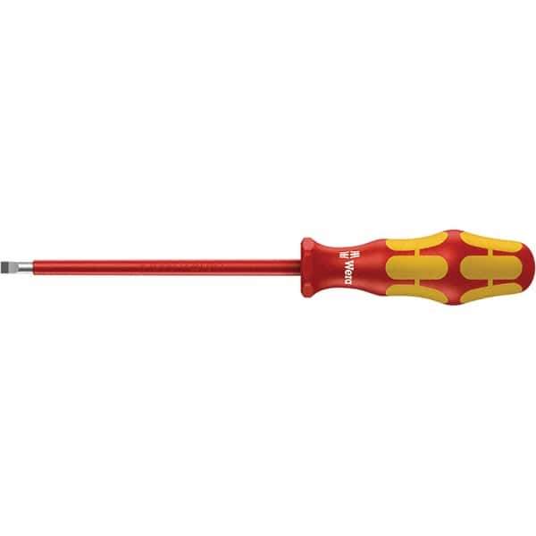 Wera - Insulated Slotted Screwdriver - 200mm Blade Length, Ergonomic Handle - Apex Tool & Supply