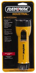 Rayovac - Incandescent Bulb, Industrial/Tactical Flashlight - Yellow Body, 2 D Batteries Not Included - Apex Tool & Supply