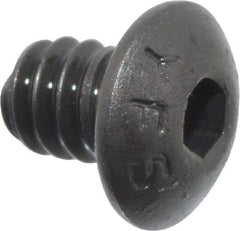 Value Collection - #6-32 UNC Hex Socket Drive, Button Screw - Alloy Steel, Black Oxide Finish, Fully Threaded, 3/16" Length Under Head - Apex Tool & Supply