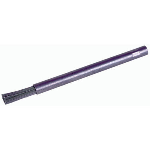 1/4″ Dia Pencil End Brush, .0104″ Stainless Steel Wire Fill, 3/4″ Trim Length, 3-3/4″ Overall Length - Apex Tool & Supply