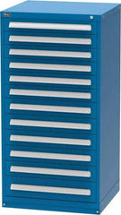 Vidmar - 12 Drawer, Modular Storage Cabinet - Steel, 30" Wide x 27-3/4" Deep x 59" High, Blue - Apex Tool & Supply