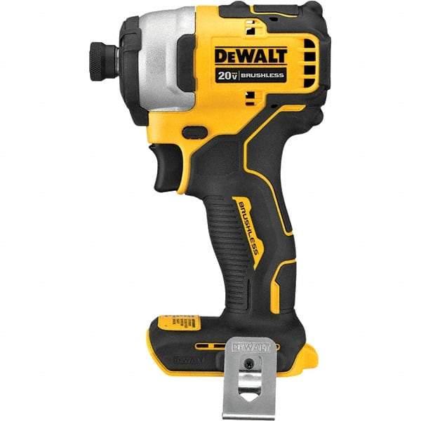 DeWALT - 20 Volt, 1/4" Drive, 1,700 In/Lb Torque, Cordless Impact Driver - Mid-Handle, 2800 RPM, Lithium-Ion, Bare Tool - Apex Tool & Supply