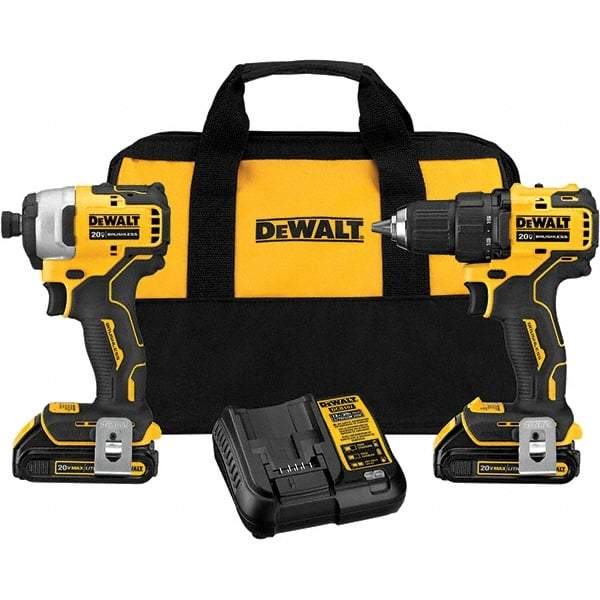 DeWALT - 20 Volt Cordless Tool Combination Kit - Includes Atomic Compact Drill/Driver & Atomic Compact 1/4" Impact Driver, Lithium-Ion Battery Included - Apex Tool & Supply