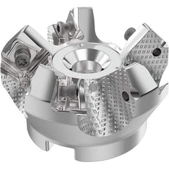 Seco - 2" Cut Diam, 3/4" Arbor Hole, 0.236" Max Depth of Cut, 48° Indexable Chamfer & Angle Face Mill - 5 Inserts, SN.. Insert, Right Hand Cut, 5 Flutes, Through Coolant, Series R220.54 - Apex Tool & Supply