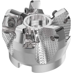 Seco - 2" Cut Diam, 3/4" Arbor Hole, 0.315" Max Depth of Cut, 71° Indexable Chamfer & Angle Face Mill - 5 Inserts, SN.. Insert, Right Hand Cut, 5 Flutes, Through Coolant, Series R220.56 - Apex Tool & Supply