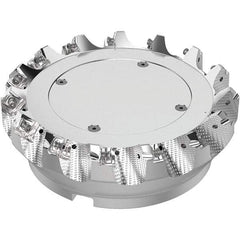 Seco - 160mm Cut Diam, 40mm Arbor Hole, 6mm Max Depth of Cut, 48° Indexable Chamfer & Angle Face Mill - 15 Inserts, SN.. Insert, Right Hand Cut, 15 Flutes, Through Coolant, Series R220.54 - Apex Tool & Supply