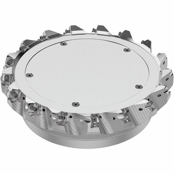 Seco - 200mm Cut Diam, 60mm Arbor Hole, 8mm Max Depth of Cut, 71° Indexable Chamfer & Angle Face Mill - 17 Inserts, SN.. Insert, Right Hand Cut, 17 Flutes, Through Coolant, Series R220.56 - Apex Tool & Supply