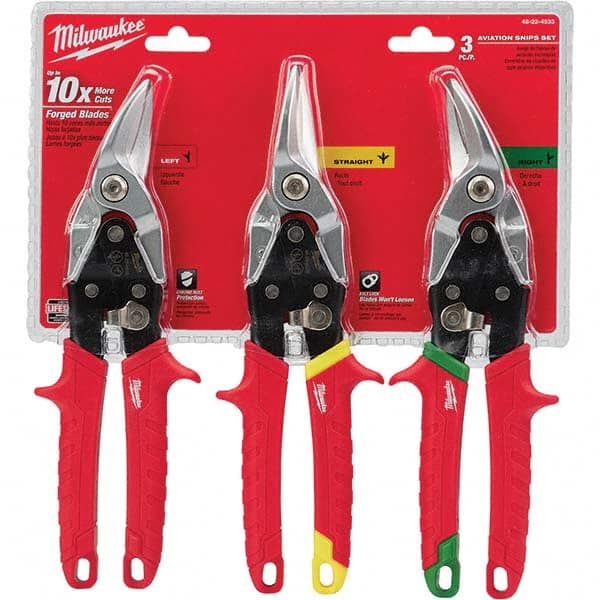 Milwaukee Tool - Snip & Shear Sets Type: Aviation Snip Set Pattern: Straight - Apex Tool & Supply