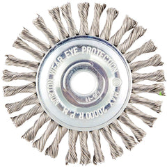 Norton - 4" OD, 5/8-11 Arbor Hole, Stringer Bead Twist Knot Stainless Steel Wheel Brush - Apex Tool & Supply