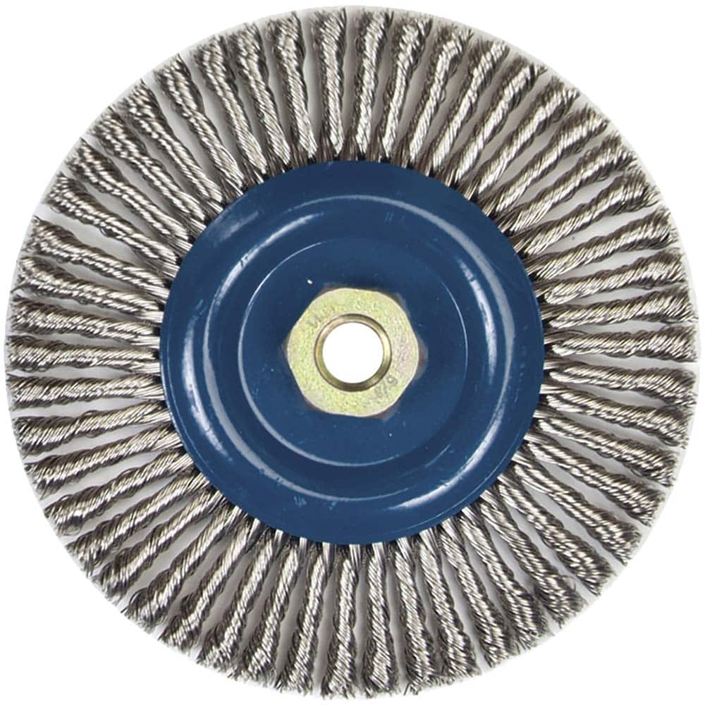 Norton - 6" OD, 5/8-11 Arbor Hole, Stringer Bead Stainless Steel Wheel Brush - Apex Tool & Supply