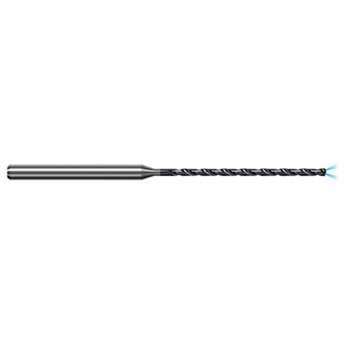 2.778 mm Dia. × 4 mm Shank × 38 mm Flute Length × 75 mm OAL, 12xD, 140°, AlTiN, 2xD Flute, Coolant Thru, Round Solid Carbide Drill