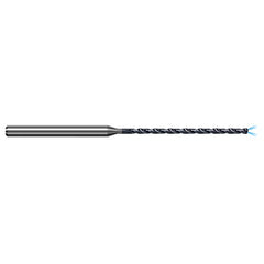 1.587 mm Dia. × 3 mm Shank × 22 mm Flute Length × 63 mm OAL, 12xD, 140°, AlTiN, 2xD Flute, Coolant Thru, Round Solid Carbide Drill - Exact Industrial Supply