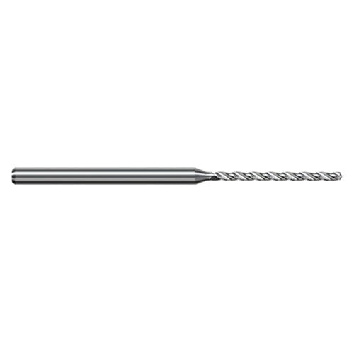 1.016 mm Dia. × 3 mm Shank × 14 mm Flute Length × 50 mm OAL, 12xD, 130°, TiB2, 3xD Flute, Round Solid Carbide Drill - Exact Industrial Supply