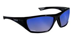 HUSTLER, BLU Polar Lens, Shiny BLK Fr Polarized Blue Flash AF Shiny Black - Apex Tool & Supply