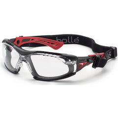 RUSH+ w/Strap & Foam - Clear Lens - Black & Red - Apex Tool & Supply