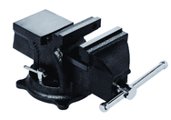 4" General Purpose Vise - Cast Iron - Serrated Jaws - Swivel Base - Built in Anvil - Apex Tool & Supply