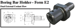 VDI Boring Bar Holder - Form E2 (Dual External Coolant Flow) - Part #: CNC86 52.6016 - Apex Tool & Supply