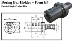 VDI Boring Bar Holder - Form E4 (External Single Coolant Flow) - Part #: CNC86 54.3016 - Apex Tool & Supply