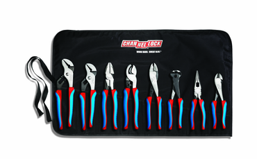 Channellock Code Blue 8 Pc. Plier Set - Contains 9.5 and 10 in. Tongue and Groove; 9 in. High Leverage Linemens; Cable Cutter; Crimping/Cutting Tool; 8 in. End Cutting; Long Nose and Diagonal Cutting Plier - Apex Tool & Supply