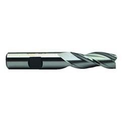 7/8 Dia. x 3-5/8 Overall Length 3-Flute Square End High Speed Steel SE End Mill-Round Shank-Center Cut-Uncoated - Apex Tool & Supply