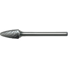 SF-3L6 Double Cut Solid Carbide Bur-Round Nose Tree Shape - Exact Industrial Supply