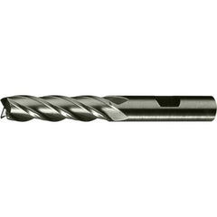 ‎3/8″ × 3/8″ × 1-1/2″ × 3-1/4″ RHS / RHC HSS-CO 8% (M42) Cobalt, Single End, 4-Flute, Center Cutting End Mill - TiCN - Exact Industrial Supply