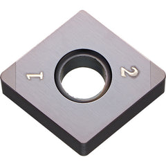 CNGA 433 ME KBN70M, 3/64″ Corner Radius, 3/16″ Thick, 1/2″ Inscribed Circle, MEGACOAT, Diamond, Turning Indexable Insert - Exact Industrial Supply