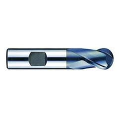 1/2" Dia. - 3" OAL - Alcrona M42-Ball Nose HP End Mill-2 FL - Apex Tool & Supply