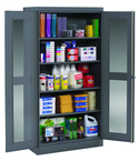 36"W x 18"D x 72"H C-Thru Storage Cabinet, Knocked-Down, with 4 Adj. Shelves, Easy Viewing into Cabinet - Apex Tool & Supply