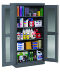 36"W x 24"D x 72"H C-Thru Storage Cabinet, Knocked-Down, with 4 Adj. Shelves, Easy Viewing into Cabinet - Apex Tool & Supply