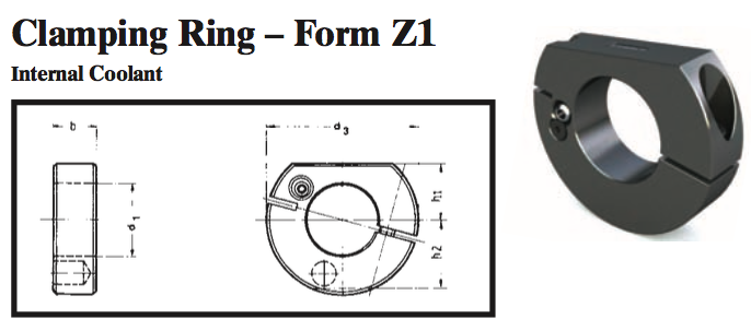 VDI Clamping Ring - Form Z1 (Internal Coolant) - Part #: CNC86 63.6830 - Apex Tool & Supply