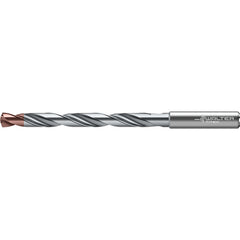 6.1 mm Dia. × 8 mm Shank × 66 mm Flute Length × 106 mm OAL, 8xD, 140 Degrees, Axial Inclined Exit, DIN 6535 HA, Cylindrical Solid Carbide Drill DC175 WJ30RY