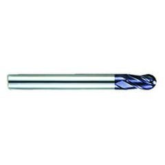 1/4" Dia. - 3-1/8" OAL - AlTiN CBD-Ball Nose HP End Mill-4 FL - Apex Tool & Supply